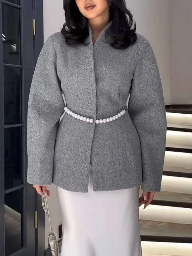 Minimalist Belt Design Short Jacket