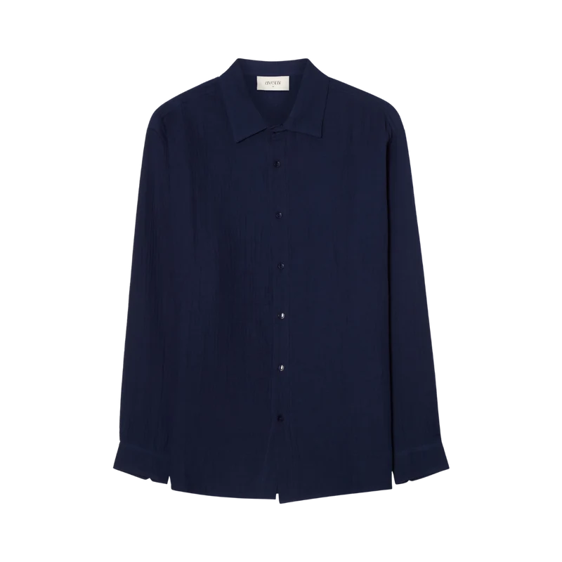 Hooper Cotton Crinkle Shirt - Total Eclipse
