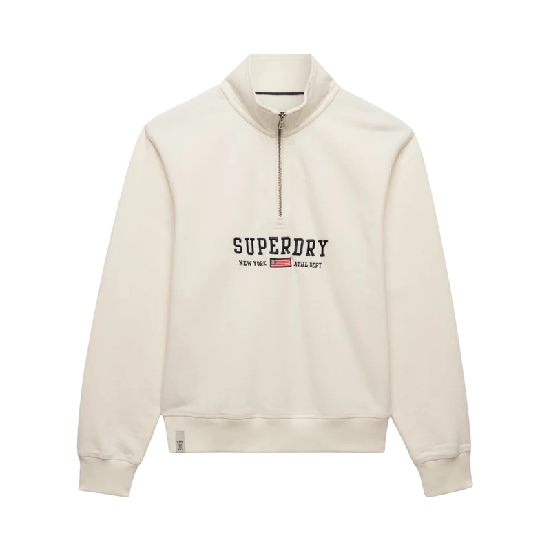 Ath Ess Graphic Half Zip - Desert Bone Off White