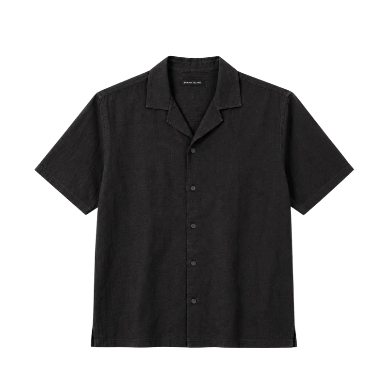 Elviro Linen S/S Shirt - Black
