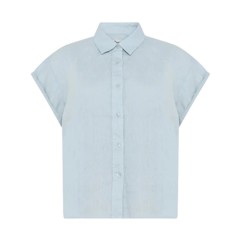 Aster Fold-Up Linen SS Shirt - 1009 Skyway