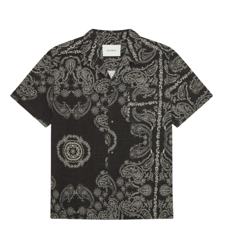 Paisley AOP SS Shirt - Tap Shoe Black