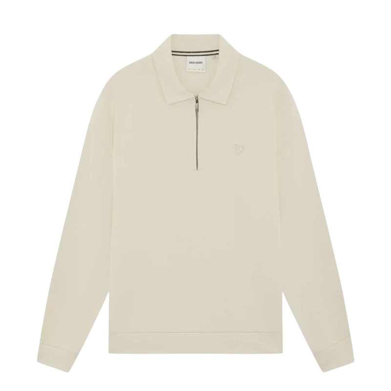 Relaxed Collared Interlock Sweatshirt - Birch