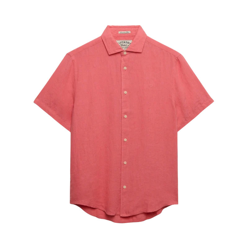 Riviera S/S Linen Shirt - Coral