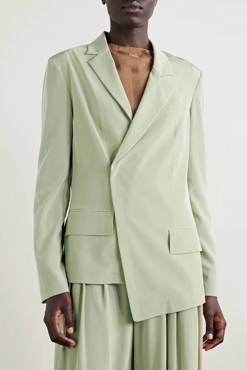 Fashion Asymmetric Crepe Blazer