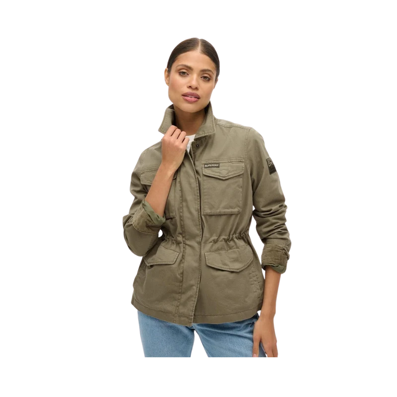 Embroidered M65 Military Jkt - Moss Khaki