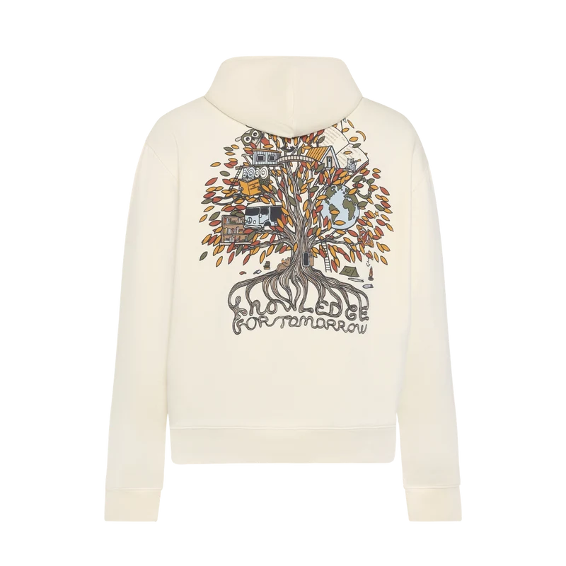 Relaxed Printed Hoodie - White Multi