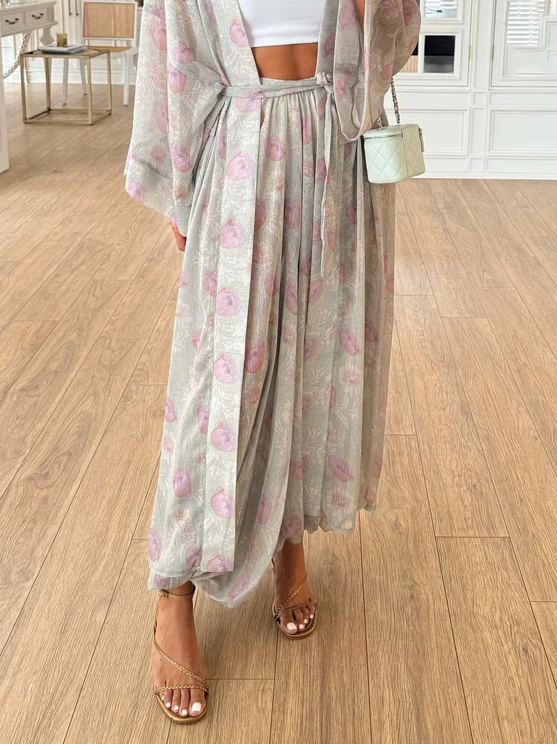 Exquisite Floral Print Chiffon Bloomers