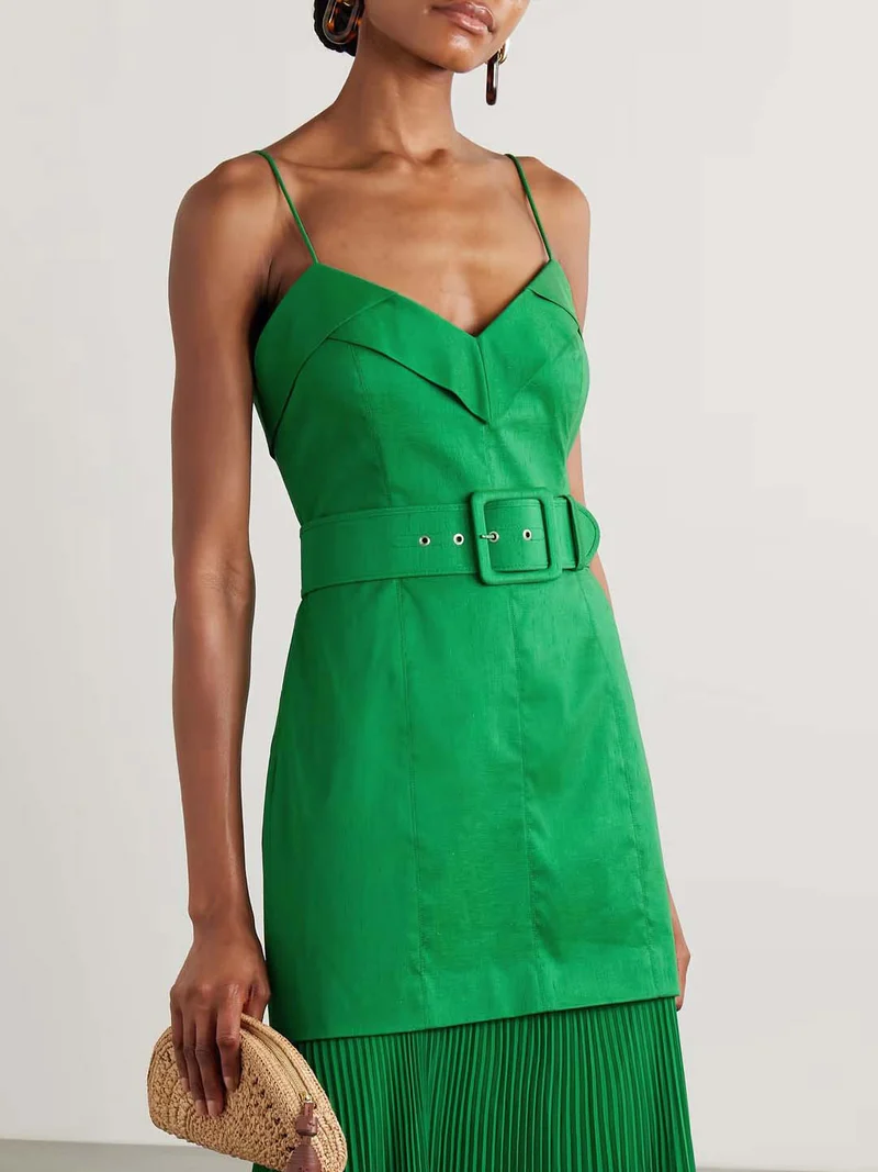 Elegant Holder Neck Tie Waist Tank Top