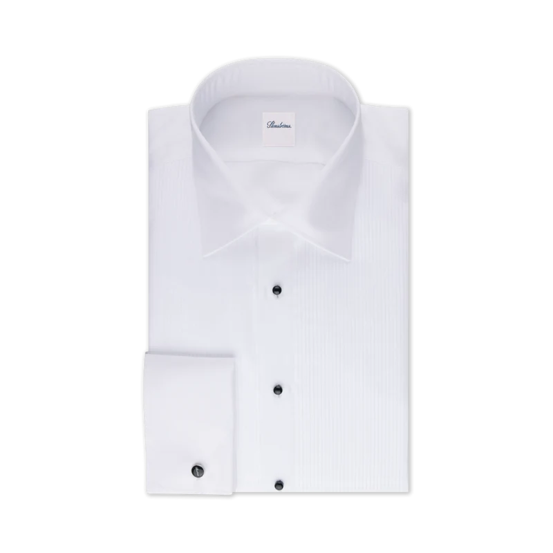Regular C56 Fly front open Pleats DR cuff - White