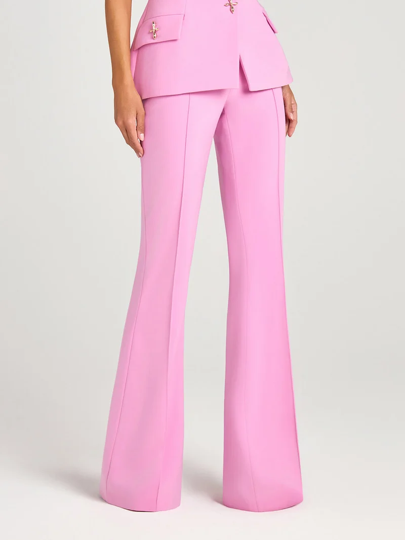 Exquisite Power High Rise Side Zipper Flare Slim Fit Pants