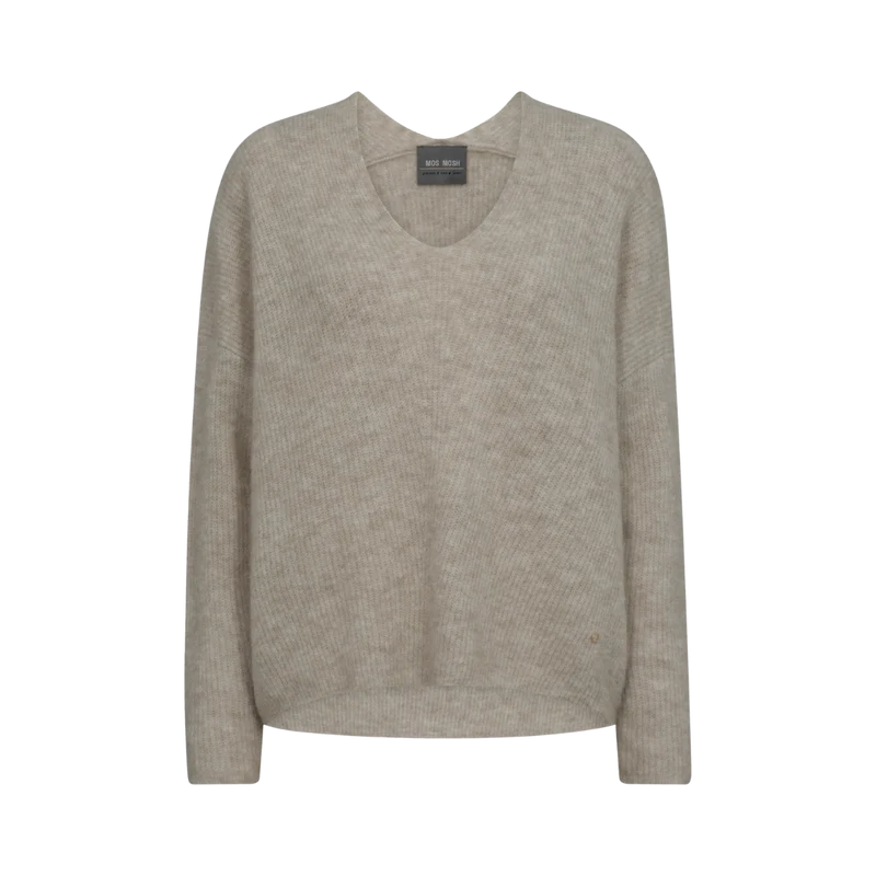 Thora V-Neck Knit - Feather Gray