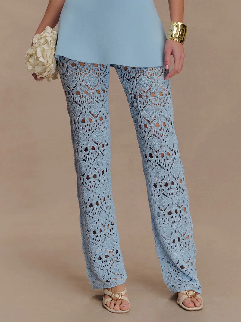 Elegant Crochet Knit Pants