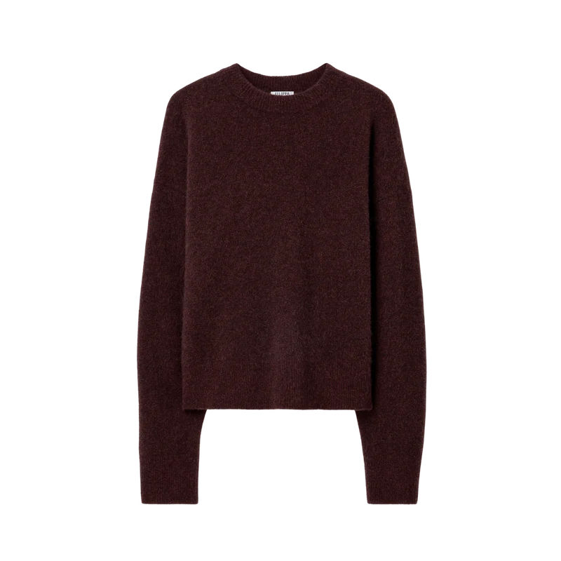 Wool Yak Crewneck Sweater - Burgundy