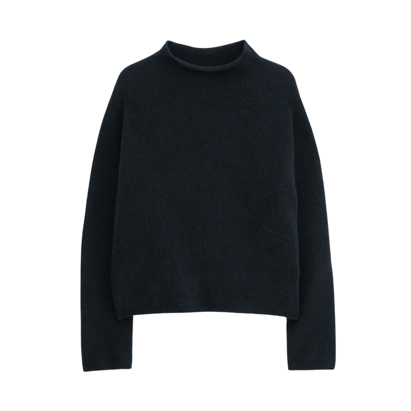 Mika Yak Funnelneck Sweater - Black