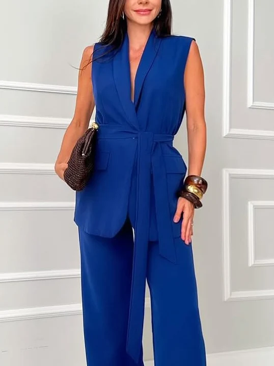 Elegant Classic V-neck Lace-up Suit Vest