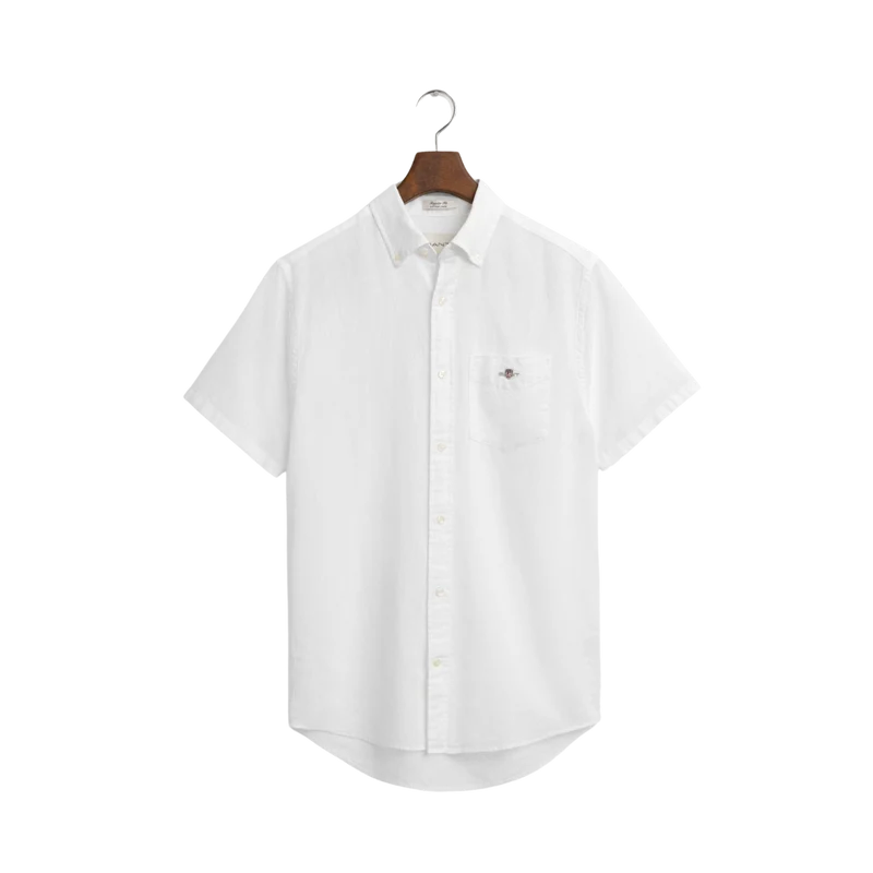 Reg Cotton Linen SS Shirt - White