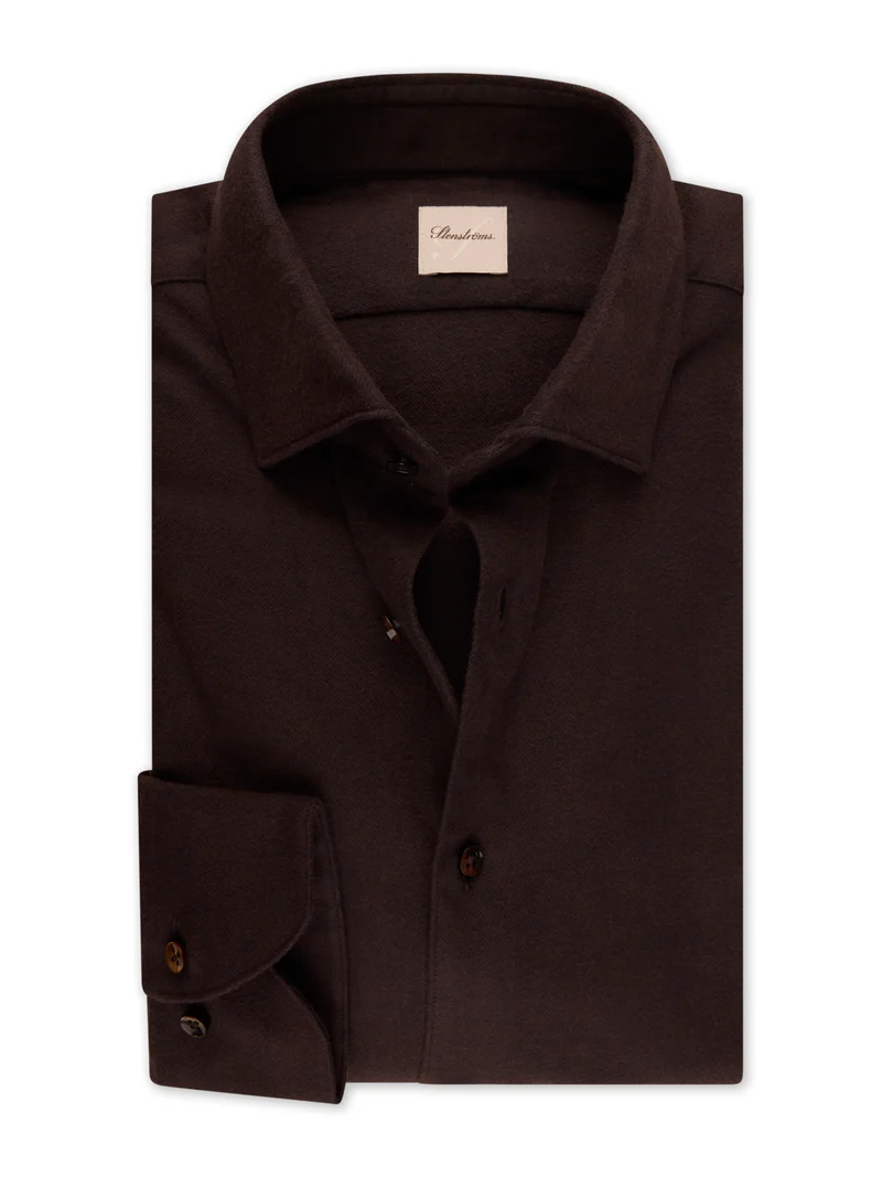 Mörkbrun Regular Flanellskjorta