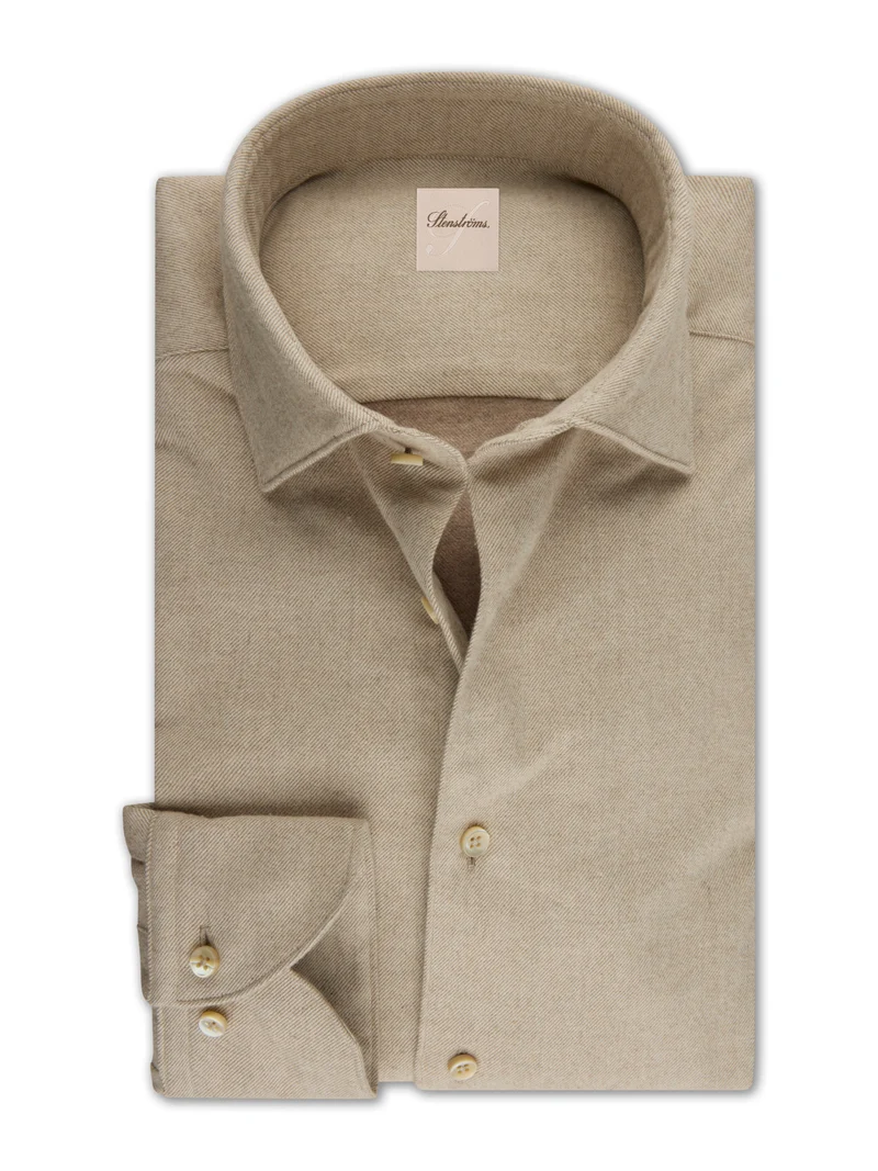 Beige Regular Flanellskjorta
