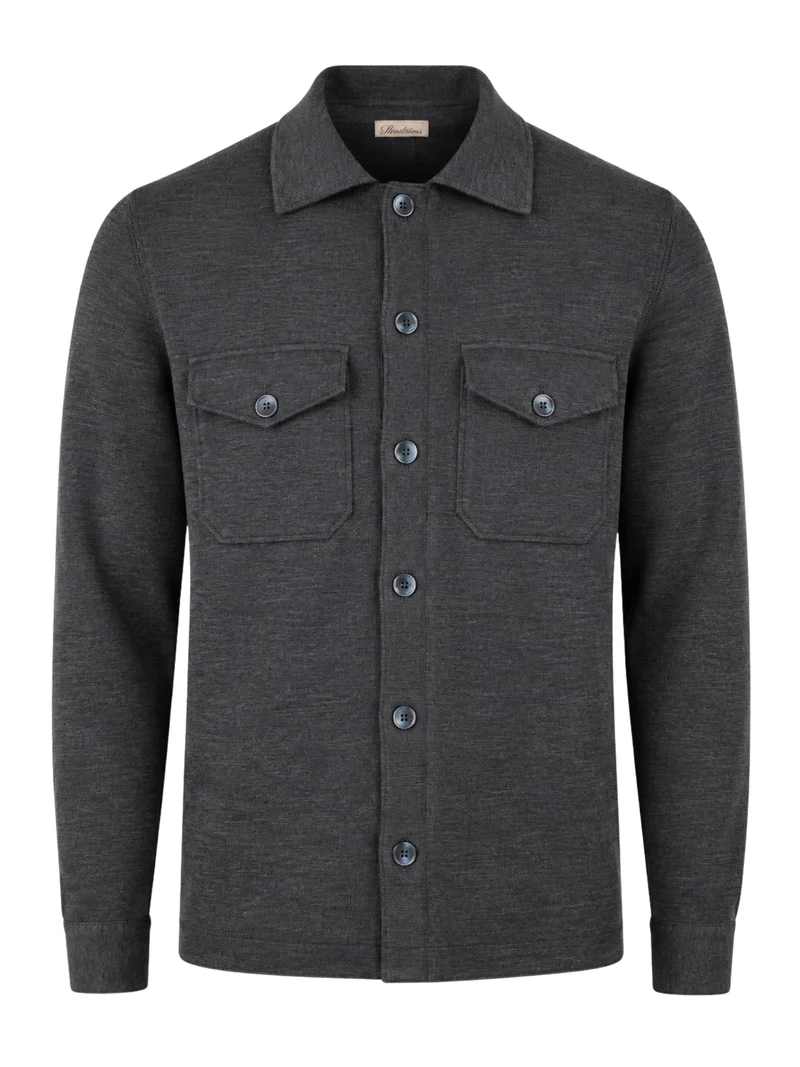 Mörkgrå Milano Knit Overshirt