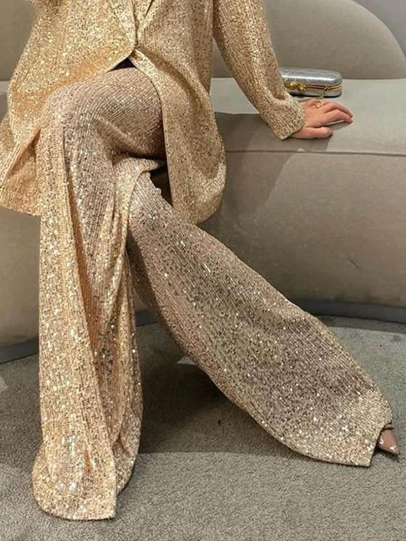 Elegant Sequined Pants