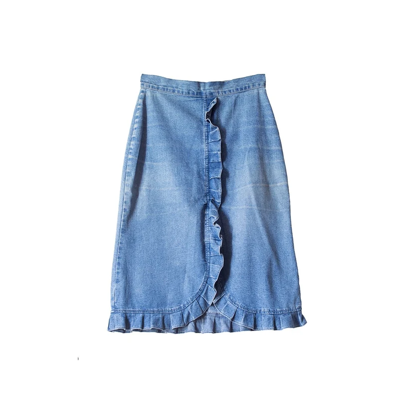 Denim Ruffle Skirt