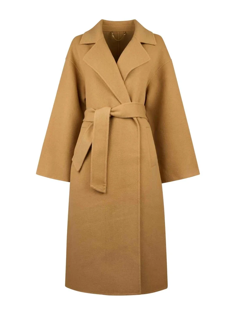 Kamelbeige Monica Oversize Ullkappa