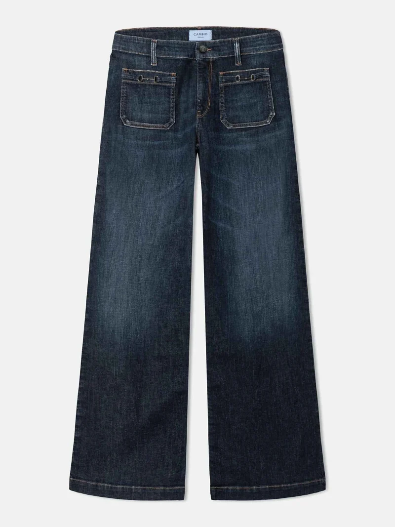 Mörkblå Ada Patched Pocket Vida Jeans