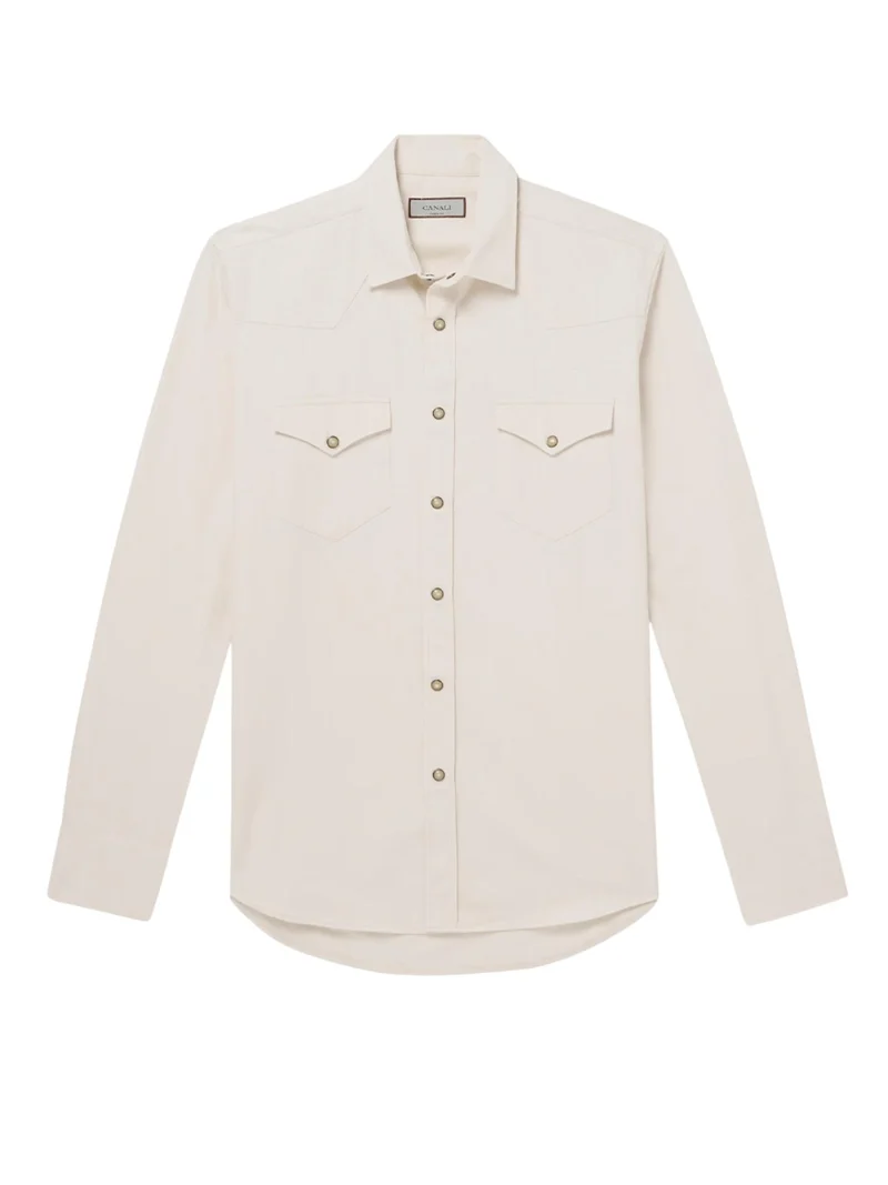 Krämvit Denim Western Overshirt