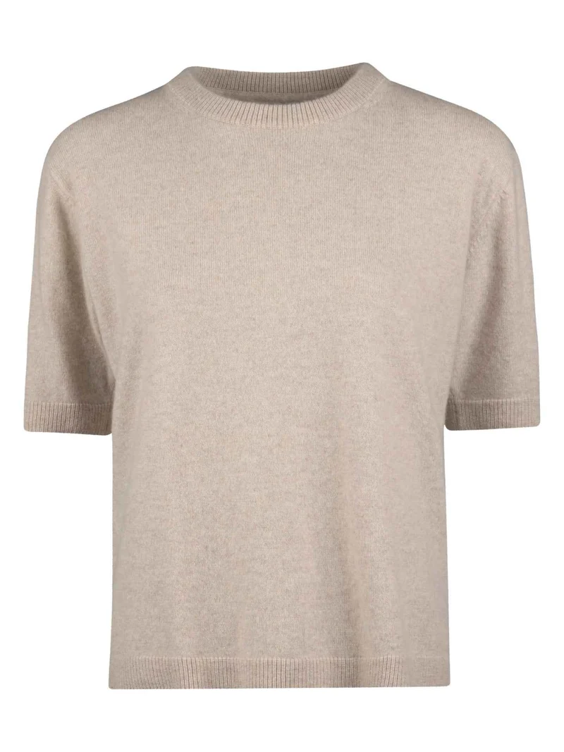 Beige Janet Kashmirtröja, Kort ärm
