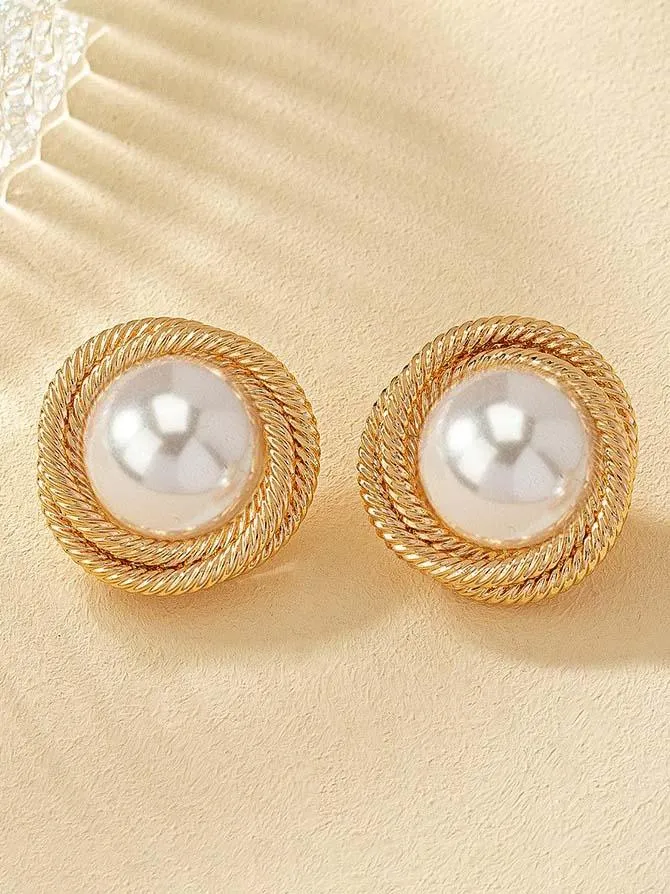 Pearl Wrap Thread Earrings