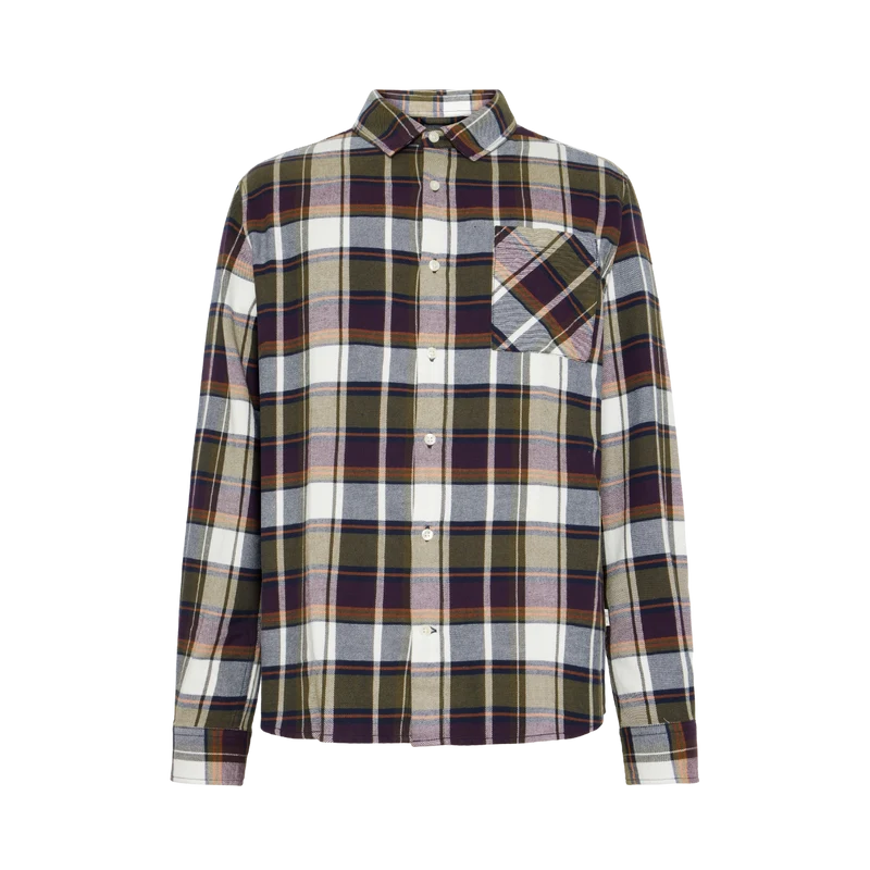 Dune Regular Checked Flannel Shirt - Blue check