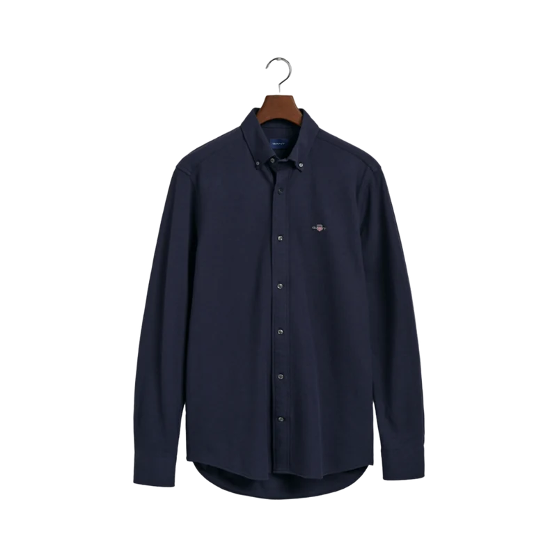 Reg Jersey Pique Shirt - Blue