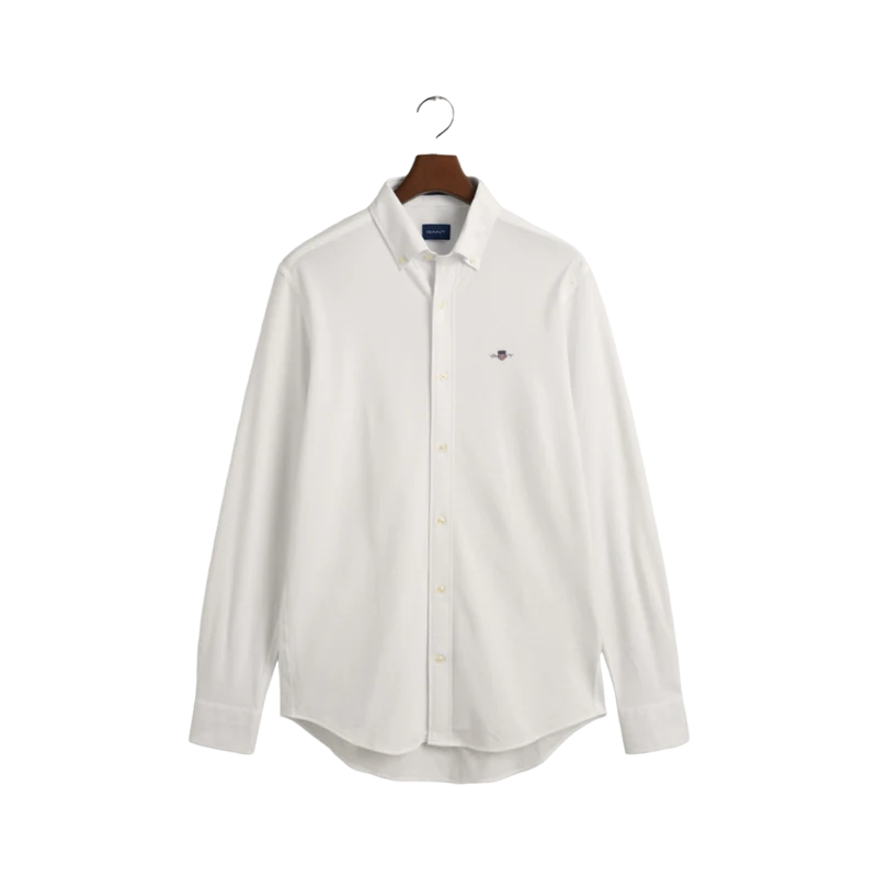 Reg Jersey Pique Shirt - White