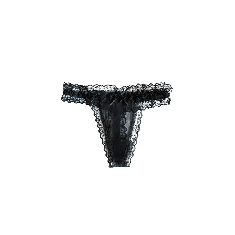 Lace Thong in Black