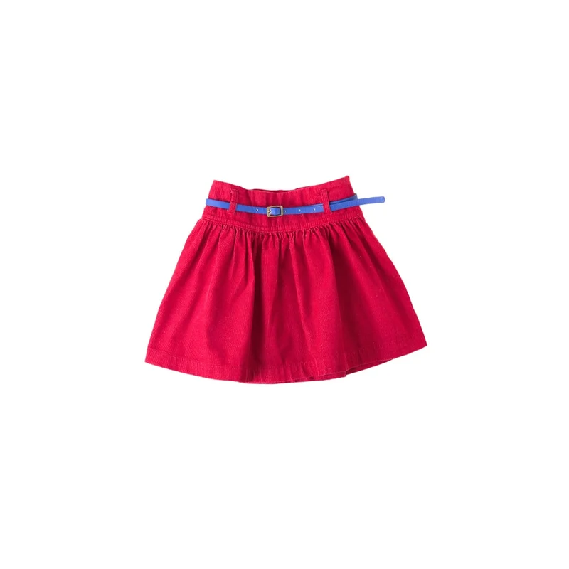 Pleated Belt Skirt