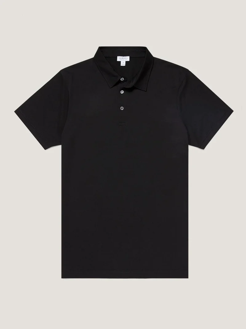 Svart Jersey Pikétröja
