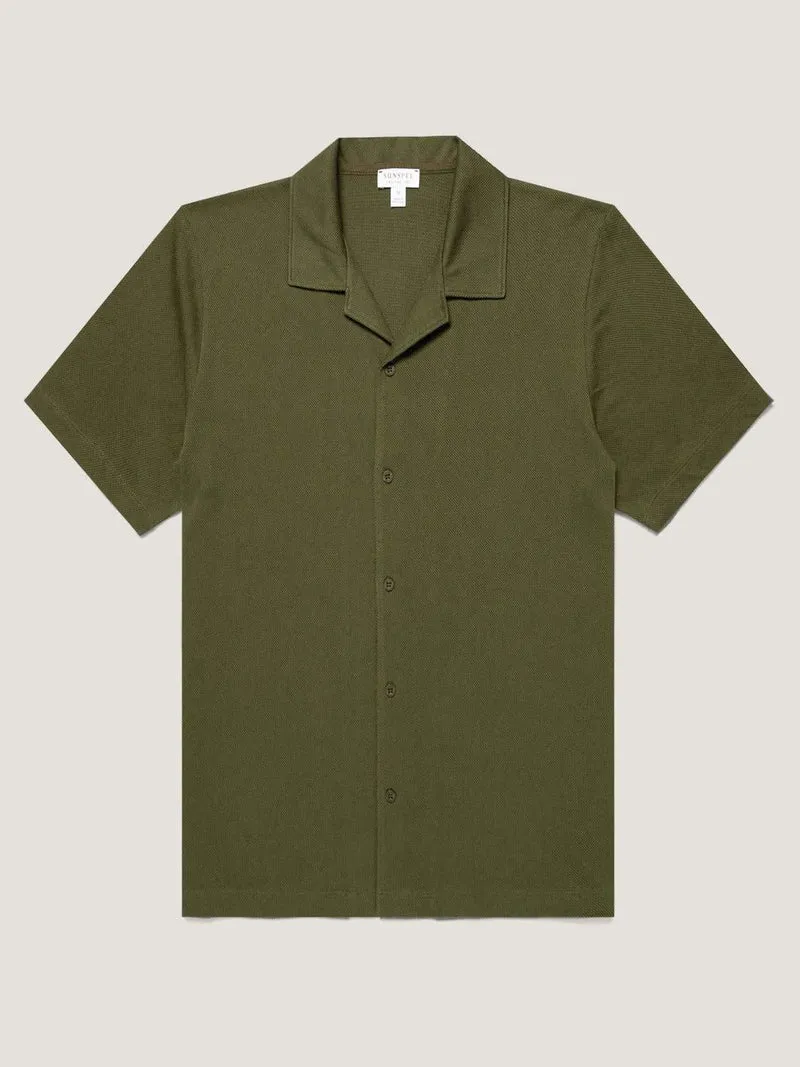 Grön Riviera Camp Collar Pikéskjorta