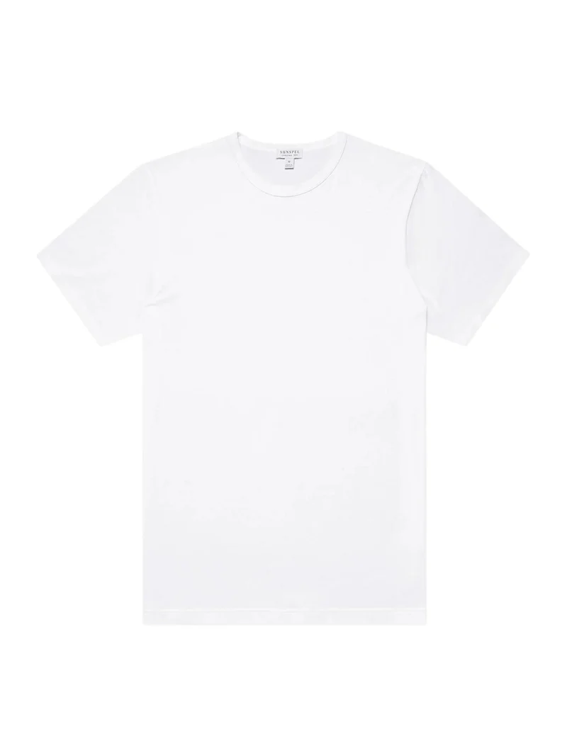 Vit Supima Bomull T-shirt