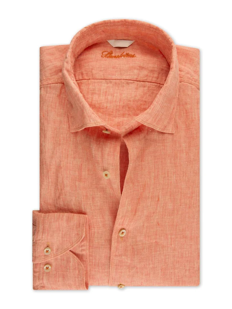 Orange Regular Fit Linneskjorta