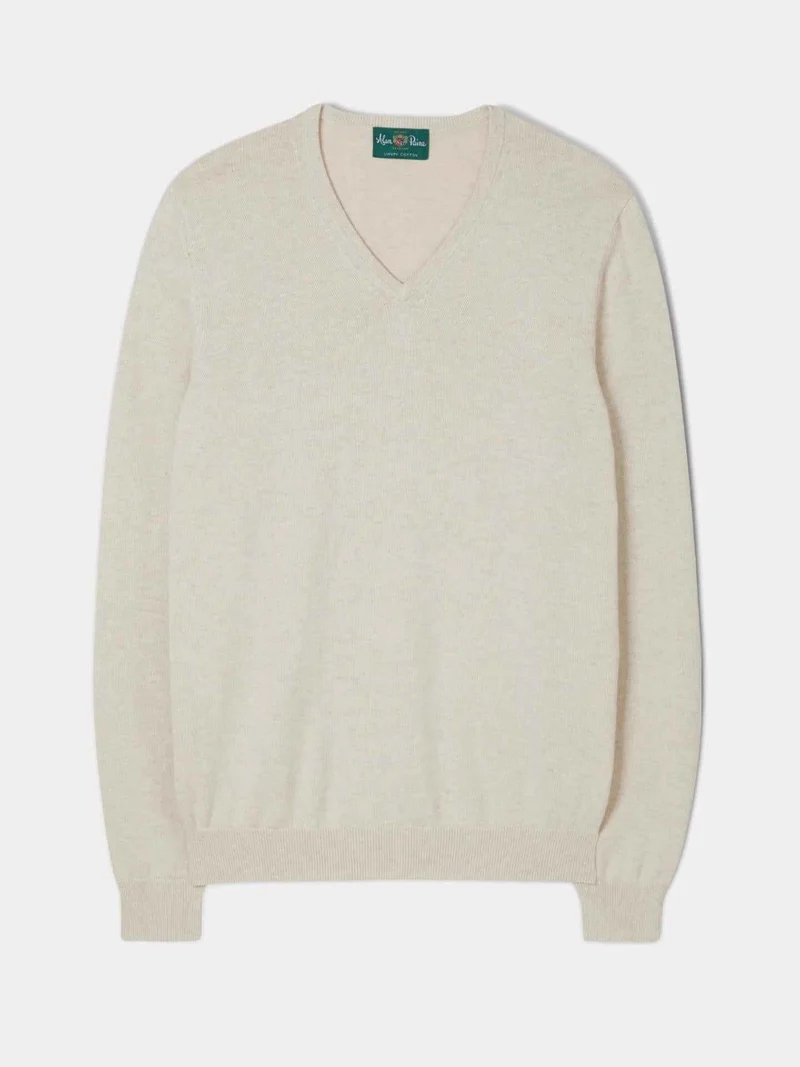 Sand V-hals Cotton Cashmere Tröja