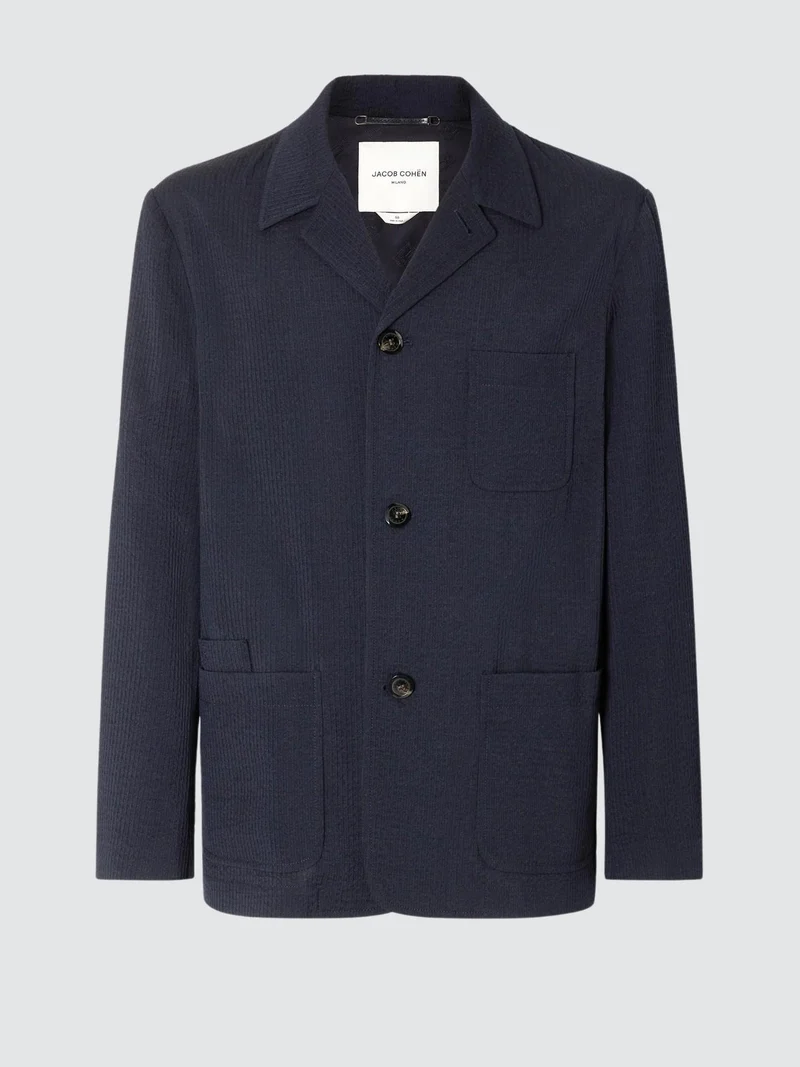 Navy Worker Jacket – Vitale Barberis Seersucker