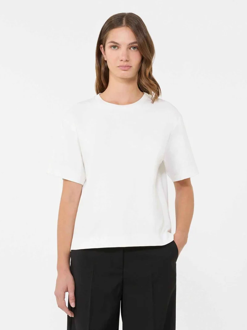 Vit Boxy Fit T-shirt i Bomull