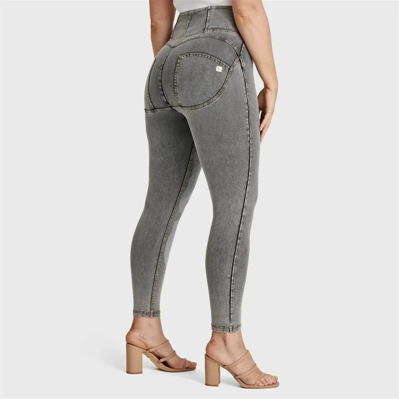 WR.UP Curvy Push-Up High Waist Skinny 7/8 Denim Jeans - Denim Gray - Yellow Seam