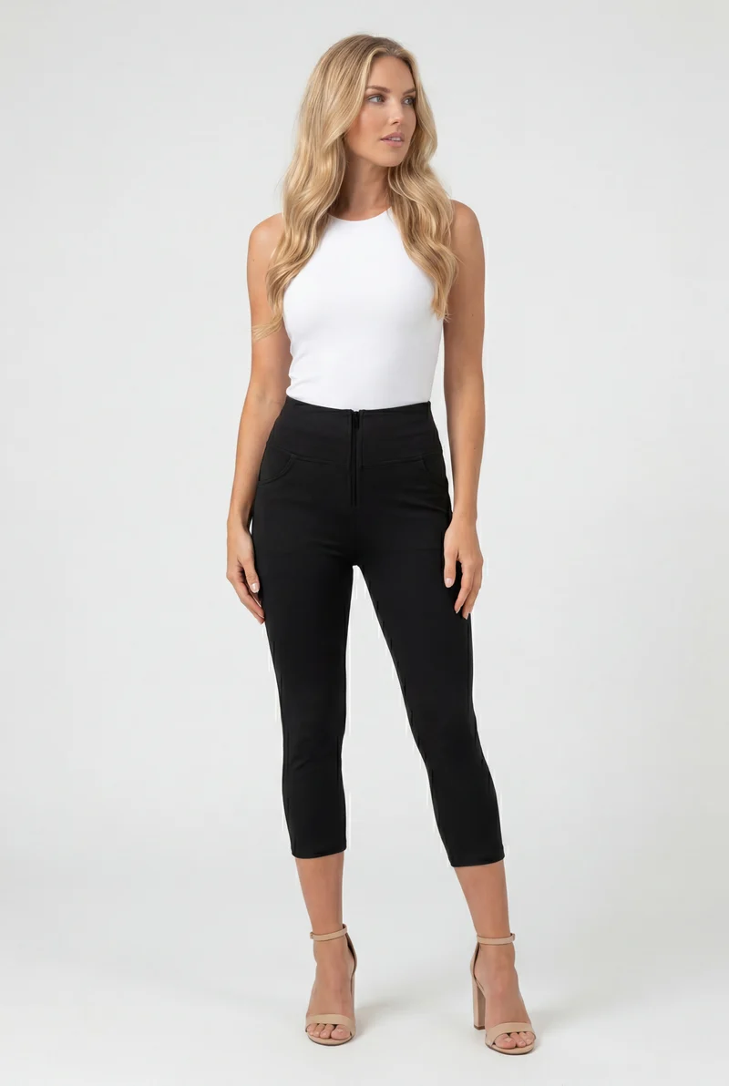 WR.UP Push-Up High Waist Skinny Capri Pants - Black
