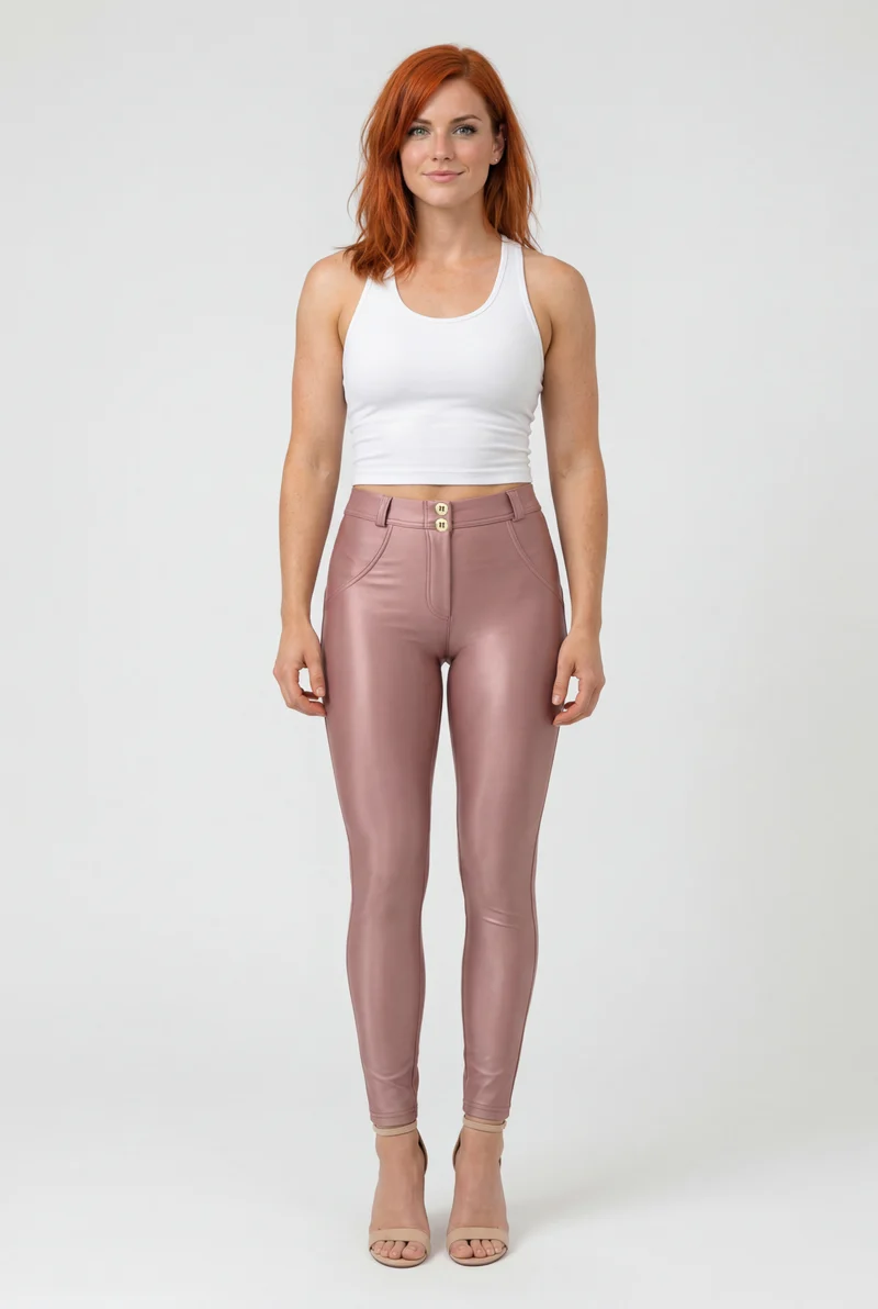 WR.UP Push-Up Regular Waist Skinny Vegan Leather Pant - Raw Umber Brown