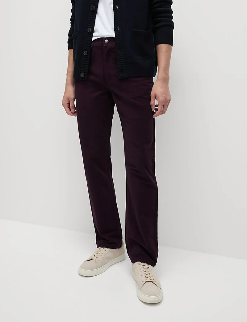 M&S Straight Fit Italian Moleskin Trousers