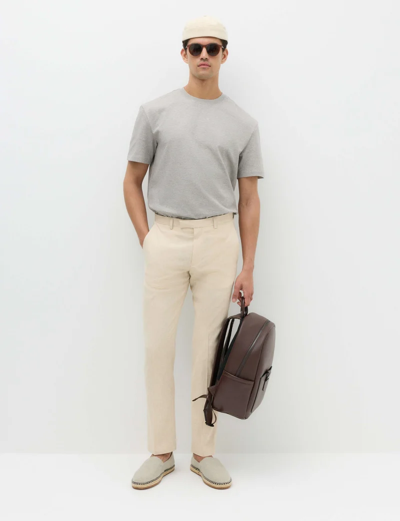 Tailored Fit Wool Blend Suit Trousers