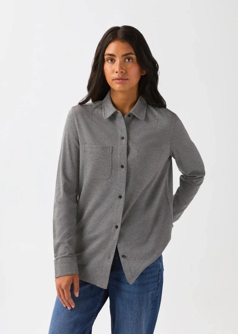 Performance Flannel Lite Two-Pocket Shirt - Heather Grey