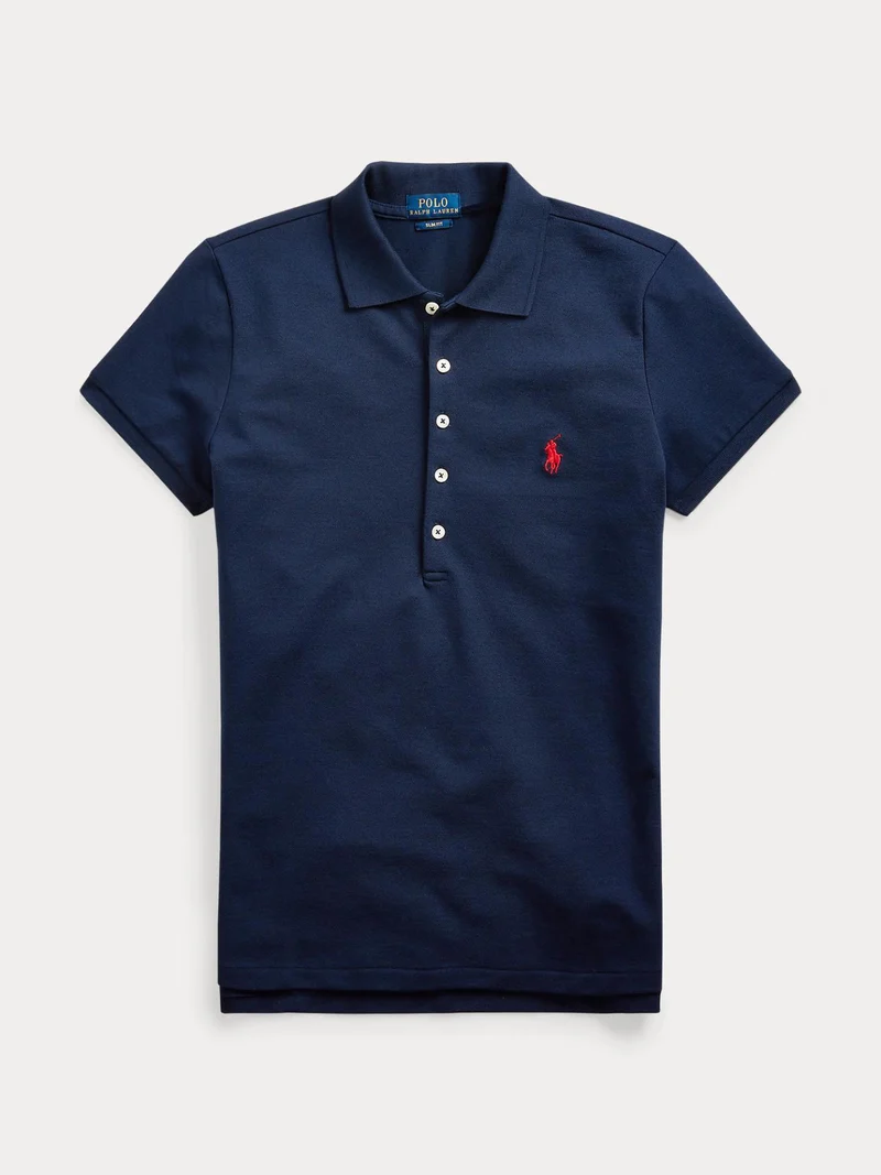 Mörkblå Slim Fit Piké